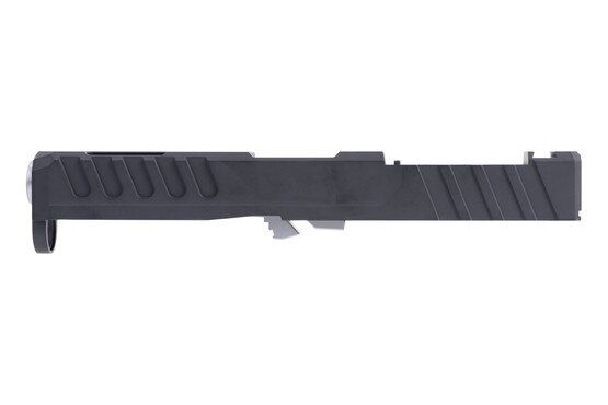 Optic ready Glock 19 ported slide and barrel, black Cerakote.